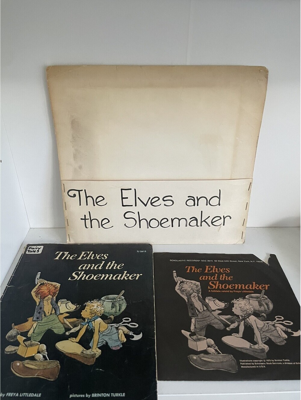 The Elves and the Shoemaker By  Littledale 1975 Vintage Paperback Book & Record